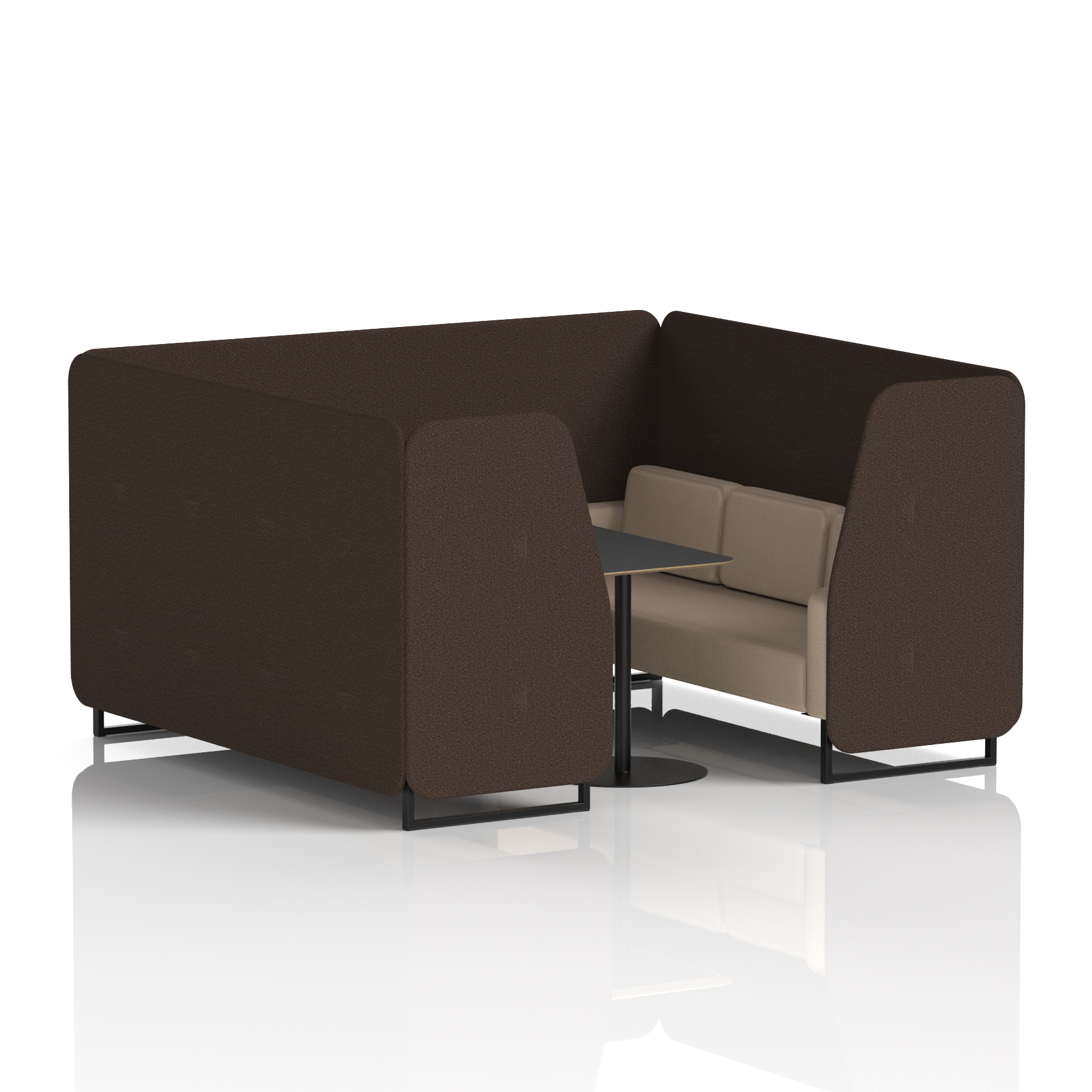 Brixworth Booth With Black Legs And Black Table In Two Tone 6 Seater Tokyo Panels And Kobe Sofa  