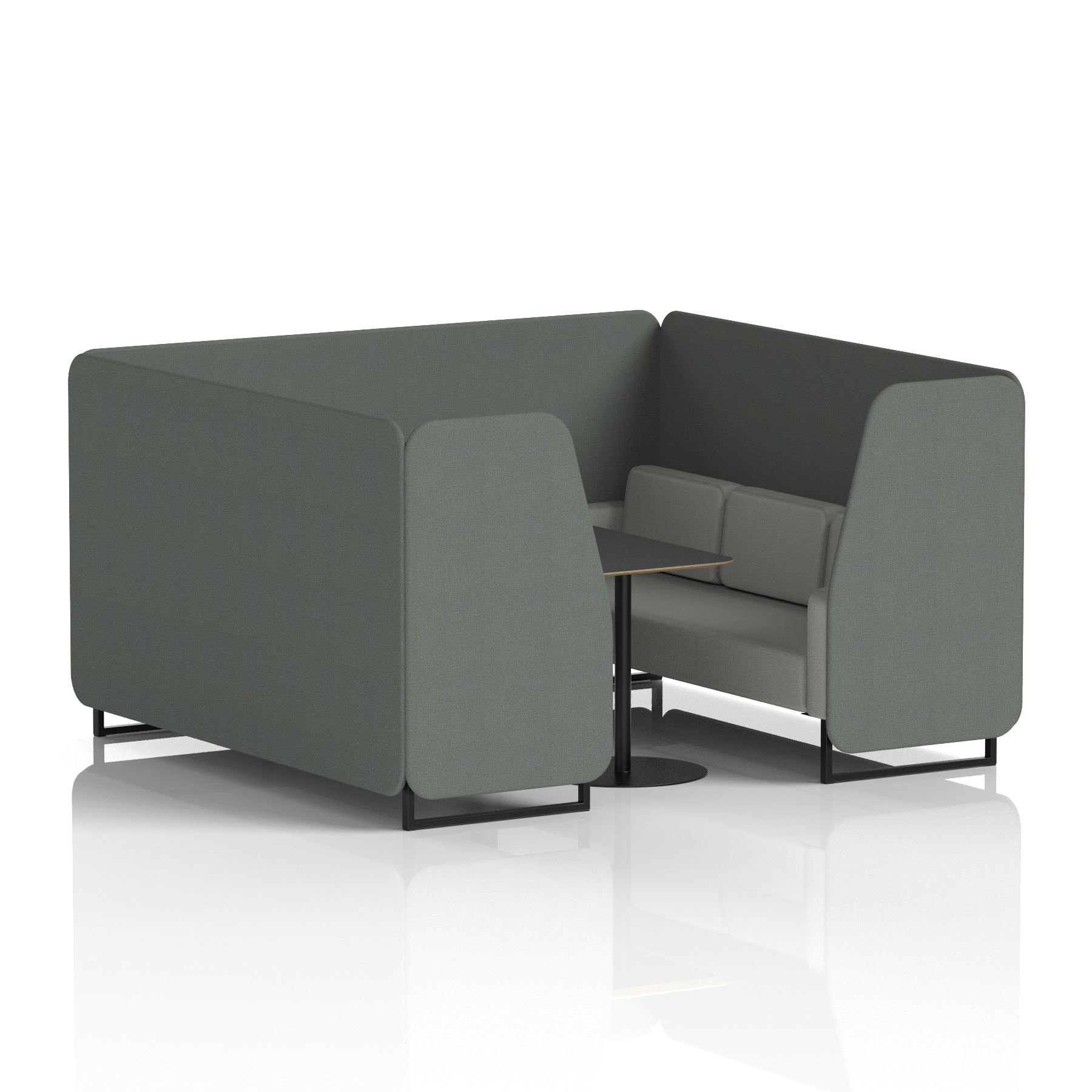 Brixworth Booth With Black Legs And Black Table In Two Tone 4 Seater Uto Panels And Handa Sofa  