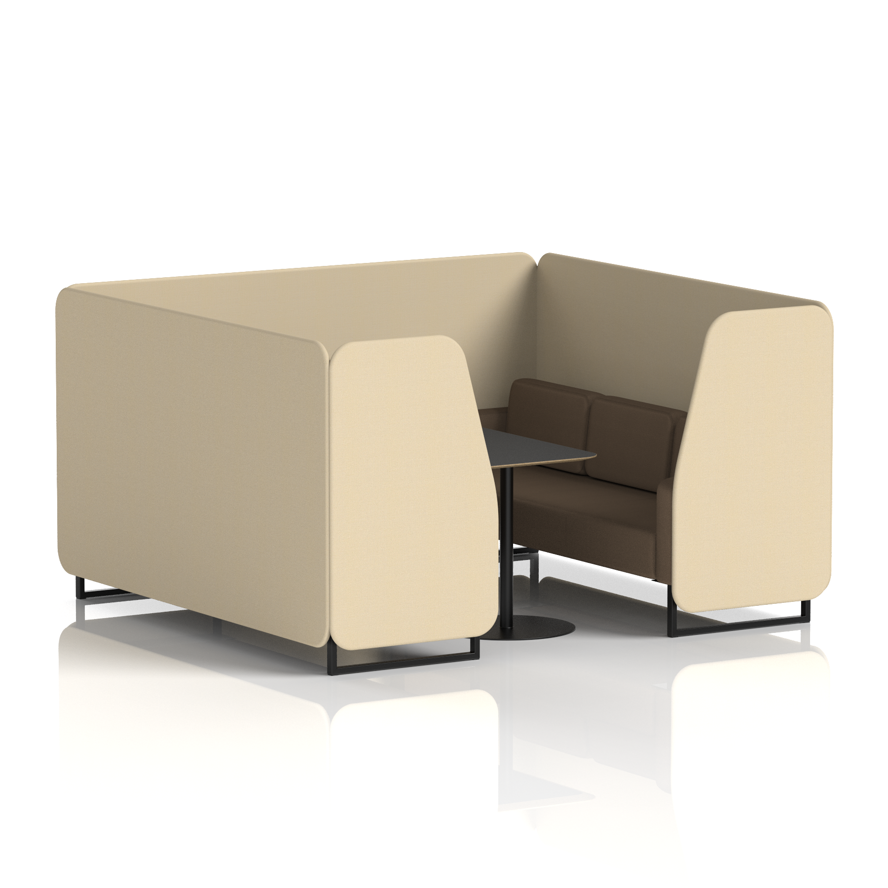 Brixworth Booth With Black Legs And Black Table In Two Tone 6 Seater Zen Panels And Osaka Sofa  