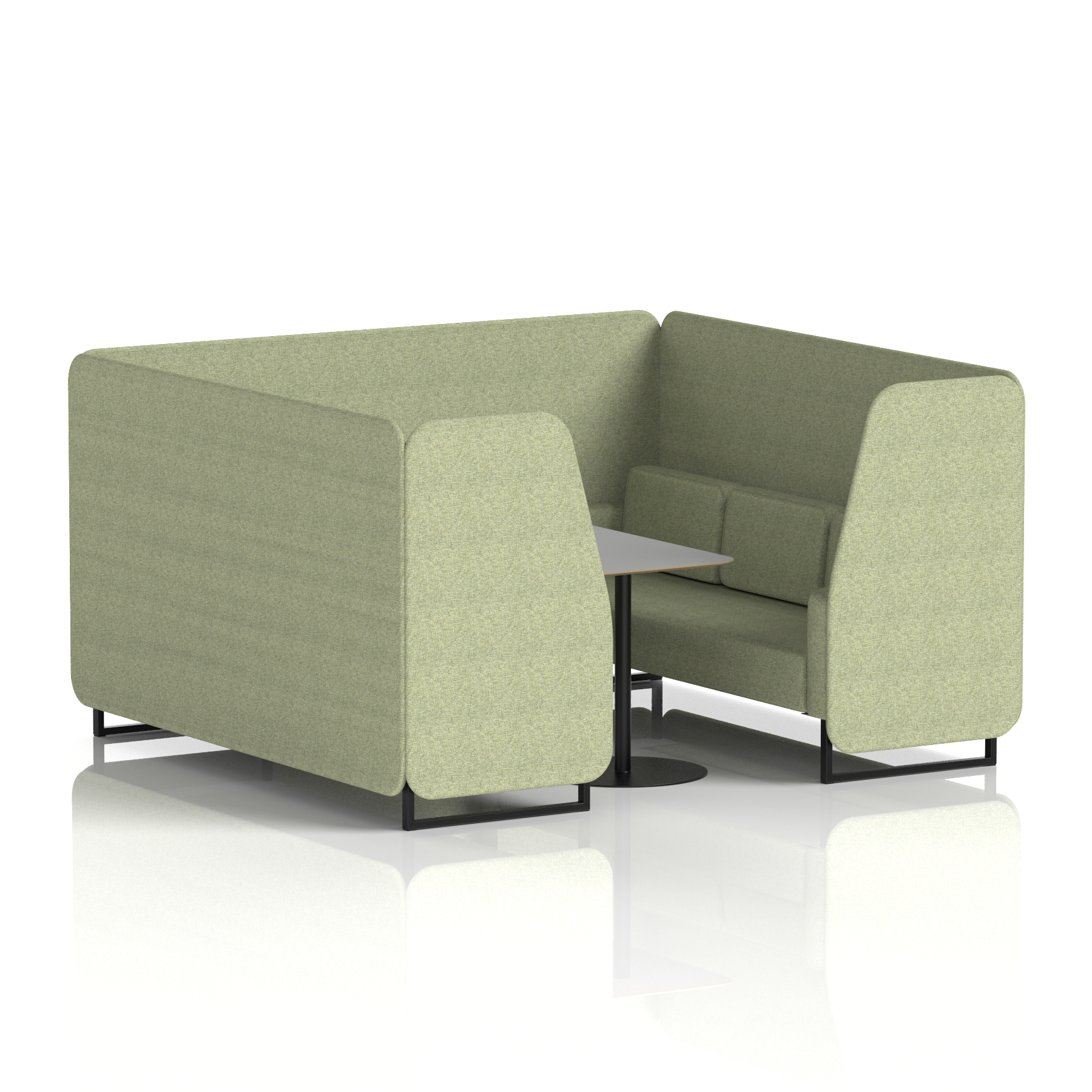 Brixworth Booth With Black Legs And Grey Table In Single Tone 2 Seater Mix Panels And Sofa Band 4 - Synergy
