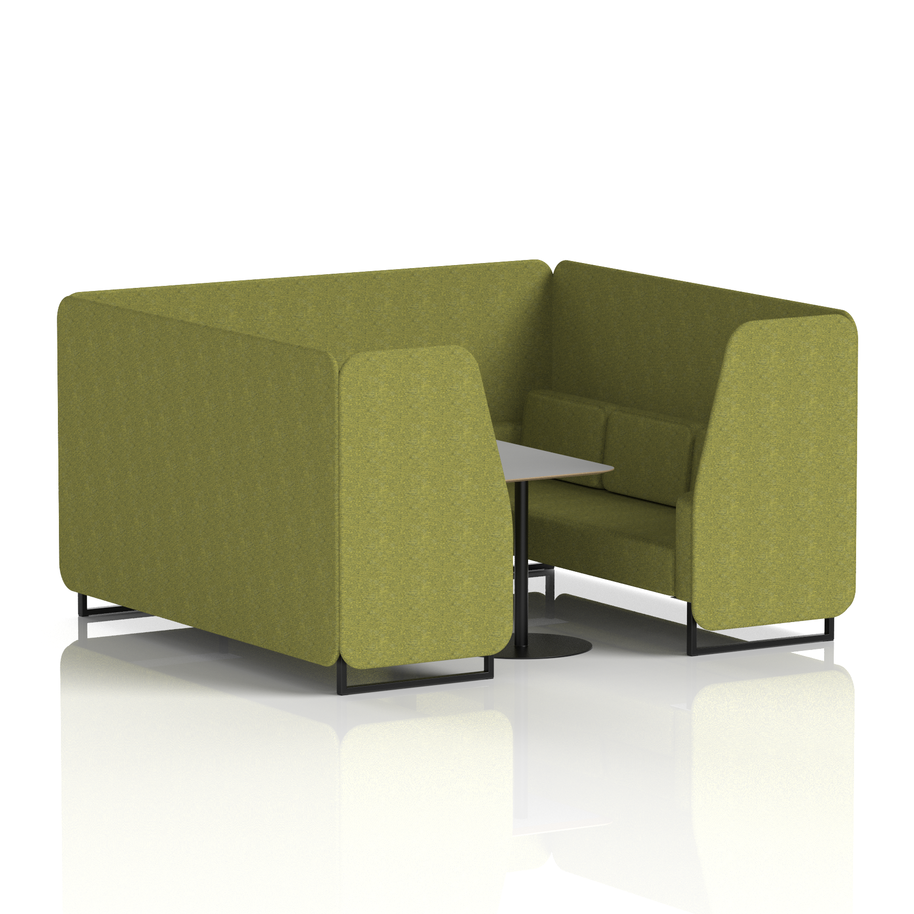 Brixworth Booth With Black Legs And Grey Table In Single Tone 2 Seater Order Panels And Sofa Band 4 - Synergy