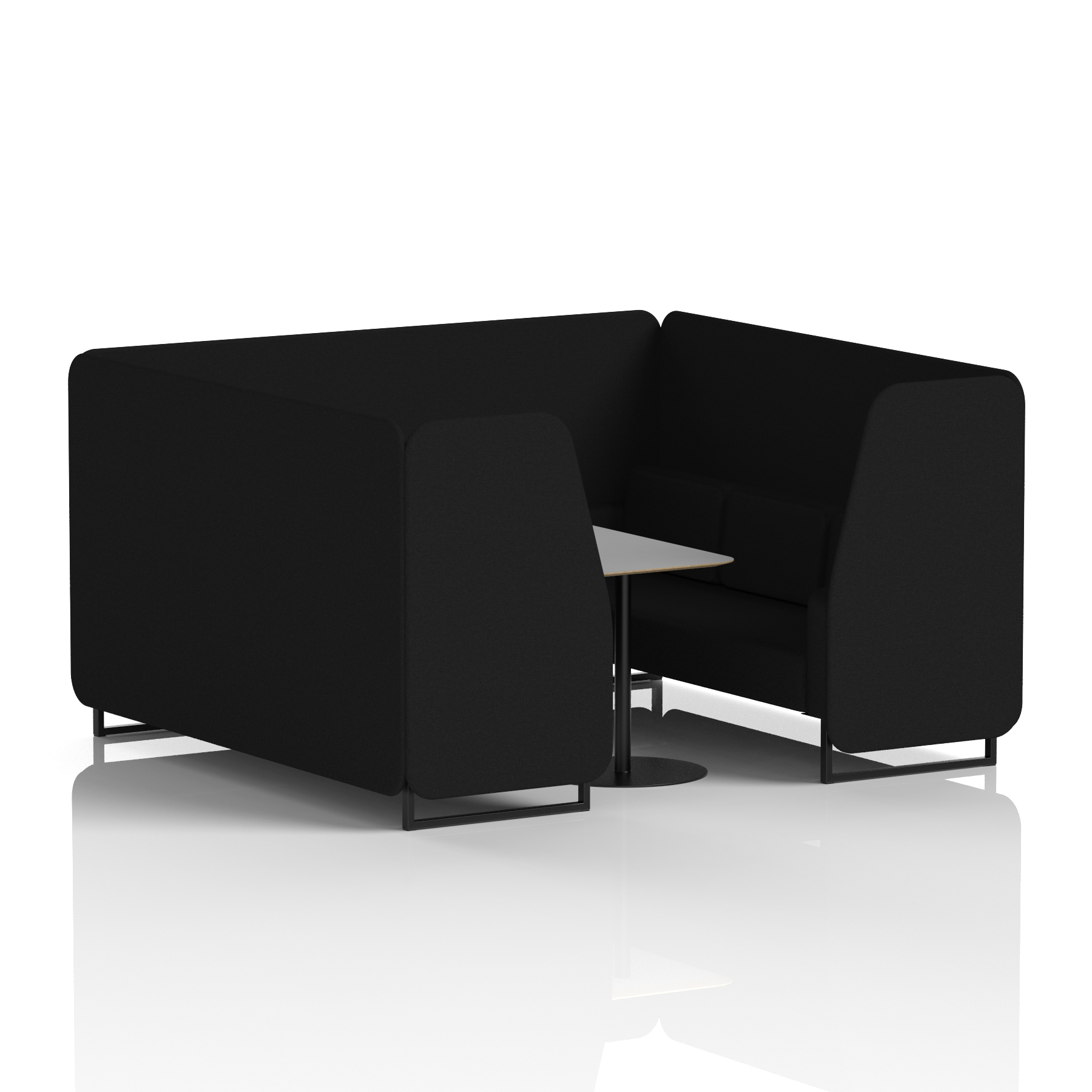 Brixworth Booth With Black Legs And Grey Table In Single Tone 6 Seater Partner Panels And Sofa Band 4 - Synergy