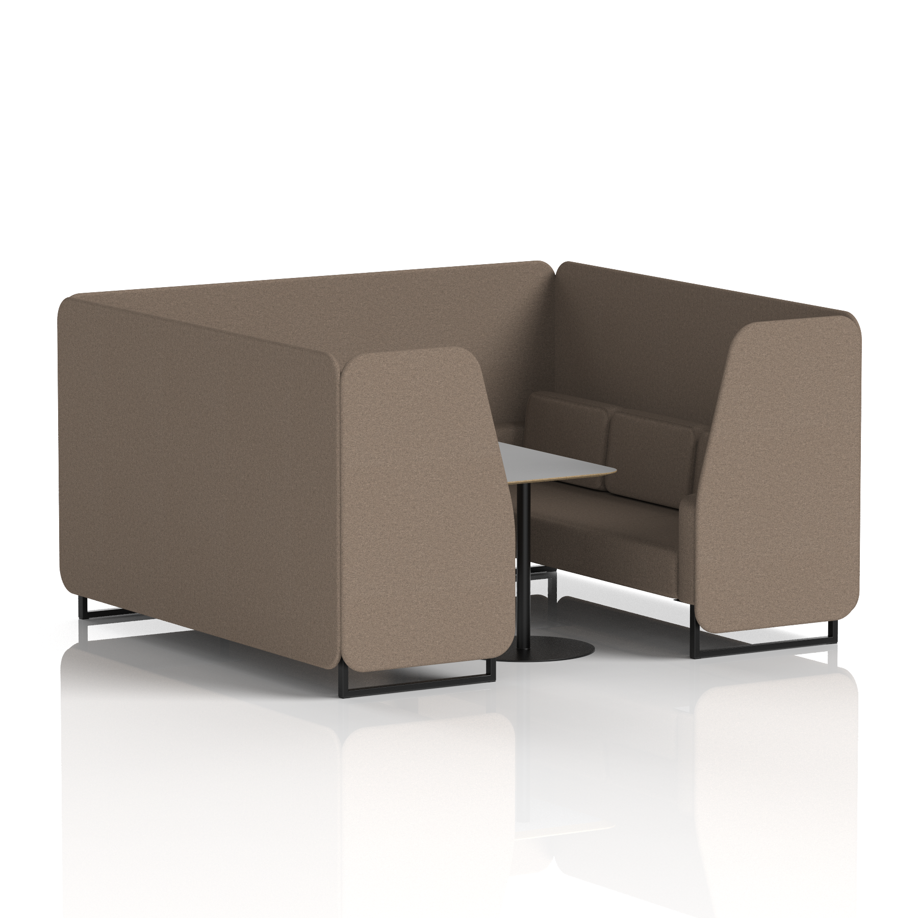 Brixworth Booth With Black Legs And Grey Table In Single Tone 6 Seater Wed Panels And Sofa Band 4 - Synergy