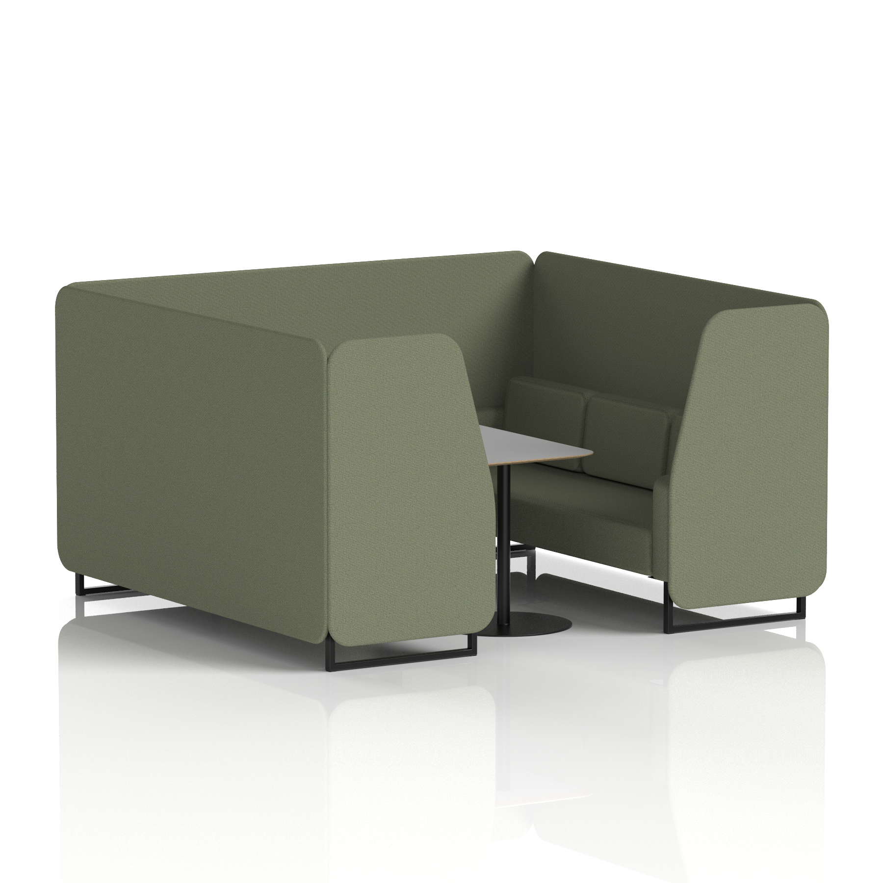 Brixworth Booth With Black Legs And Grey Table In Single Tone 4 Seater Handa Panels And Sofa Band 5 - Sumi