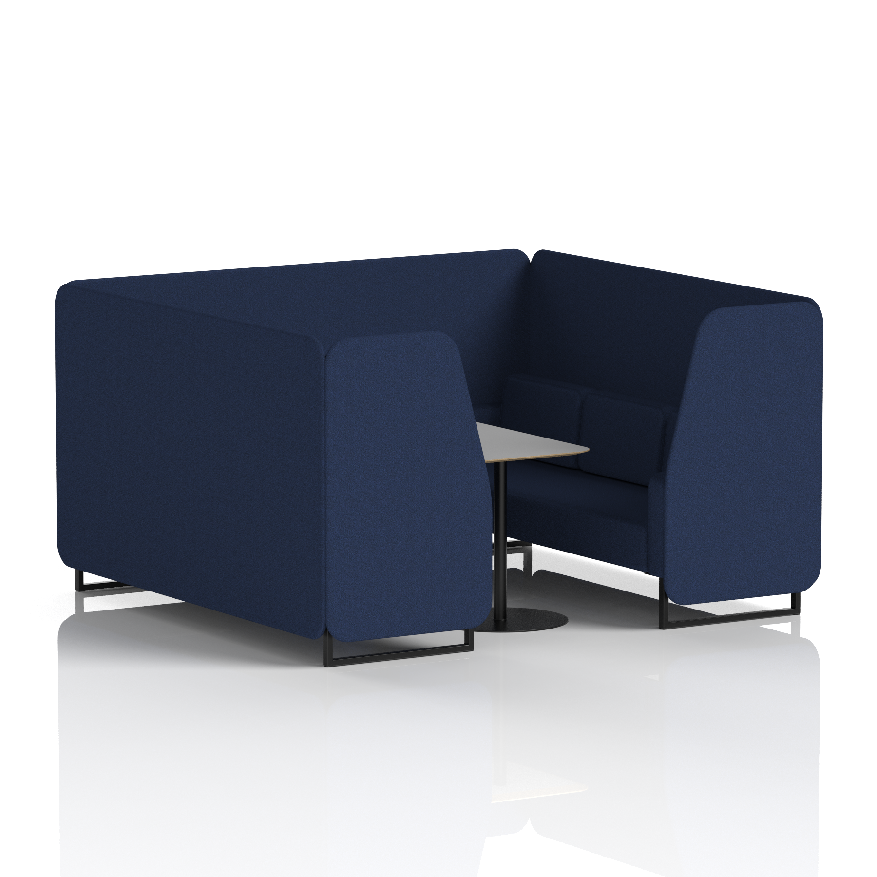 Brixworth Booth With Black Legs And Grey Table In Single Tone 4 Seater Osaka Panels And Sofa Band 5 - Sumi