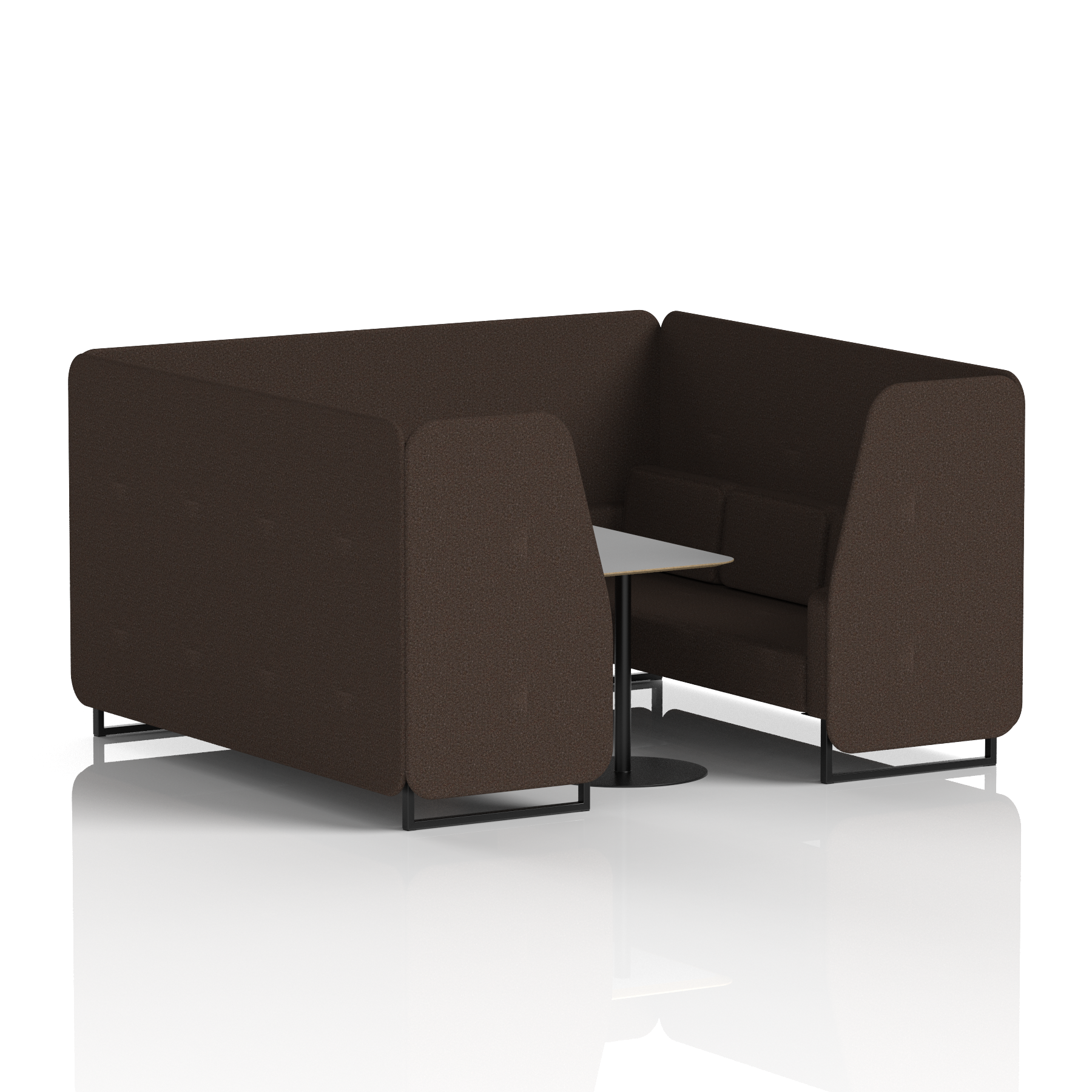 Brixworth Booth With Black Legs And Grey Table In Single Tone 6 Seater Tokyo Panels And Sofa Band 5 - Sumi