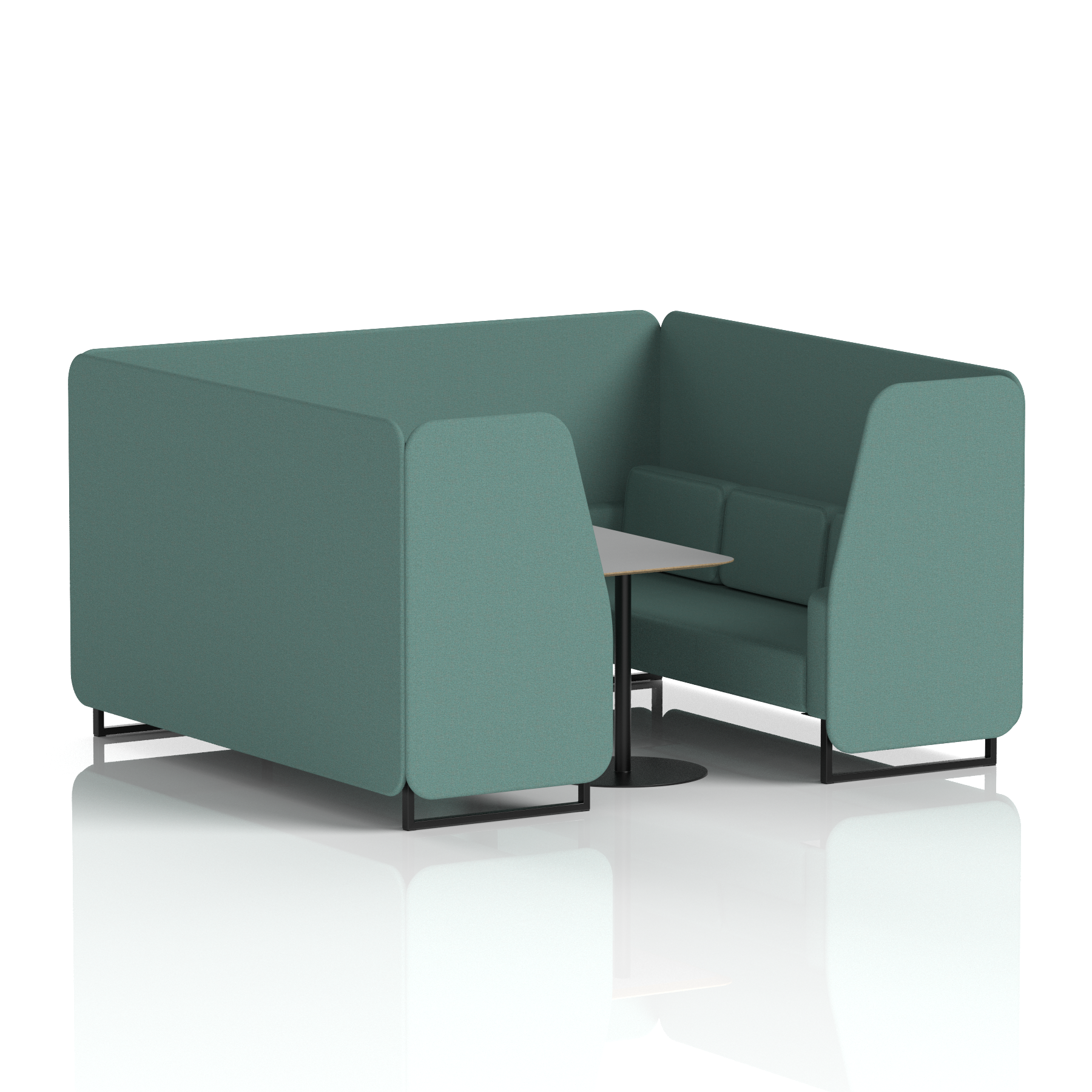 Brixworth Booth With Black Legs And Grey Table In Single Tone 2 Seater Uto Panels And Sofa Band 5 - Sumi