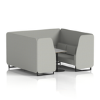 Brixworth Booth With Black Legs And Grey Table In Single Tone 2 Seater Zen Panels And Sofa Band 5 - Sumi