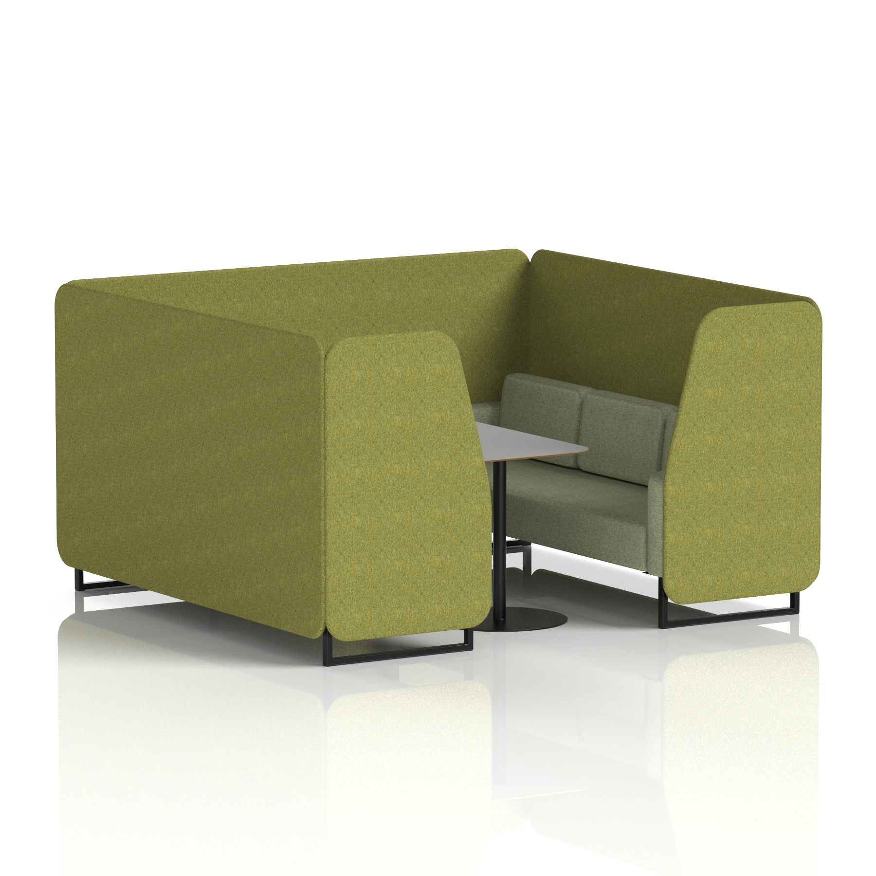 Brixworth Booth With Black Legs And Grey Table In Two Tone 2 Seater Order Panels And Alike Sofa Band 4 - Synergy