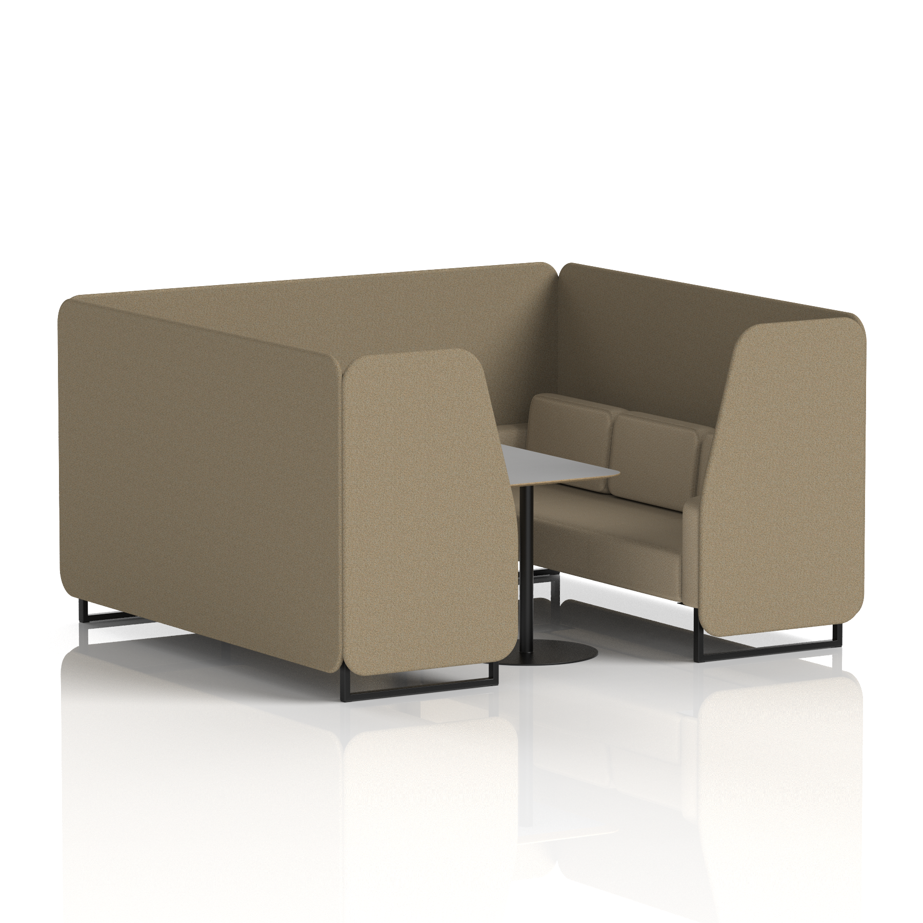 Brixworth Booth With Black Legs And Grey Table In Two Tone 2 Seater Handa Panels And Uto Sofa Band 5 - Sumi
