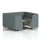 Brixworth Booth With Black Legs And Grey Table In Two Tone 6 Seater Kobe Panels And Tokyo Sofa Band 5 - Sumi