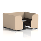 Brixworth Booth With Black Legs And Grey Table In Two Tone 2 Seater Osaka Panels And Zen Sofa Band 5 - Sumi