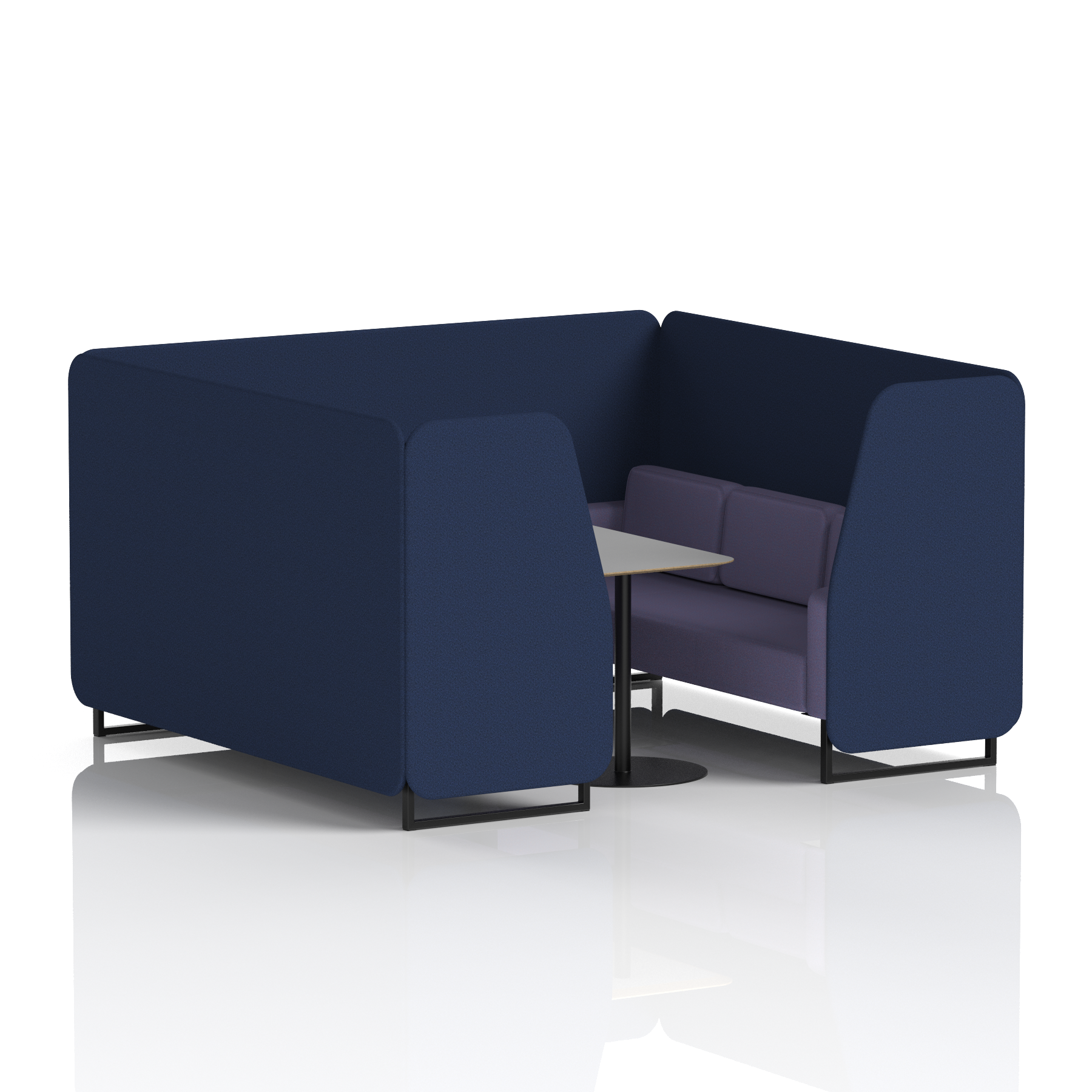 Brixworth Booth With Black Legs And Grey Table In Two Tone 4 Seater Osaka Panels And Zen Sofa Band 5 - Sumi
