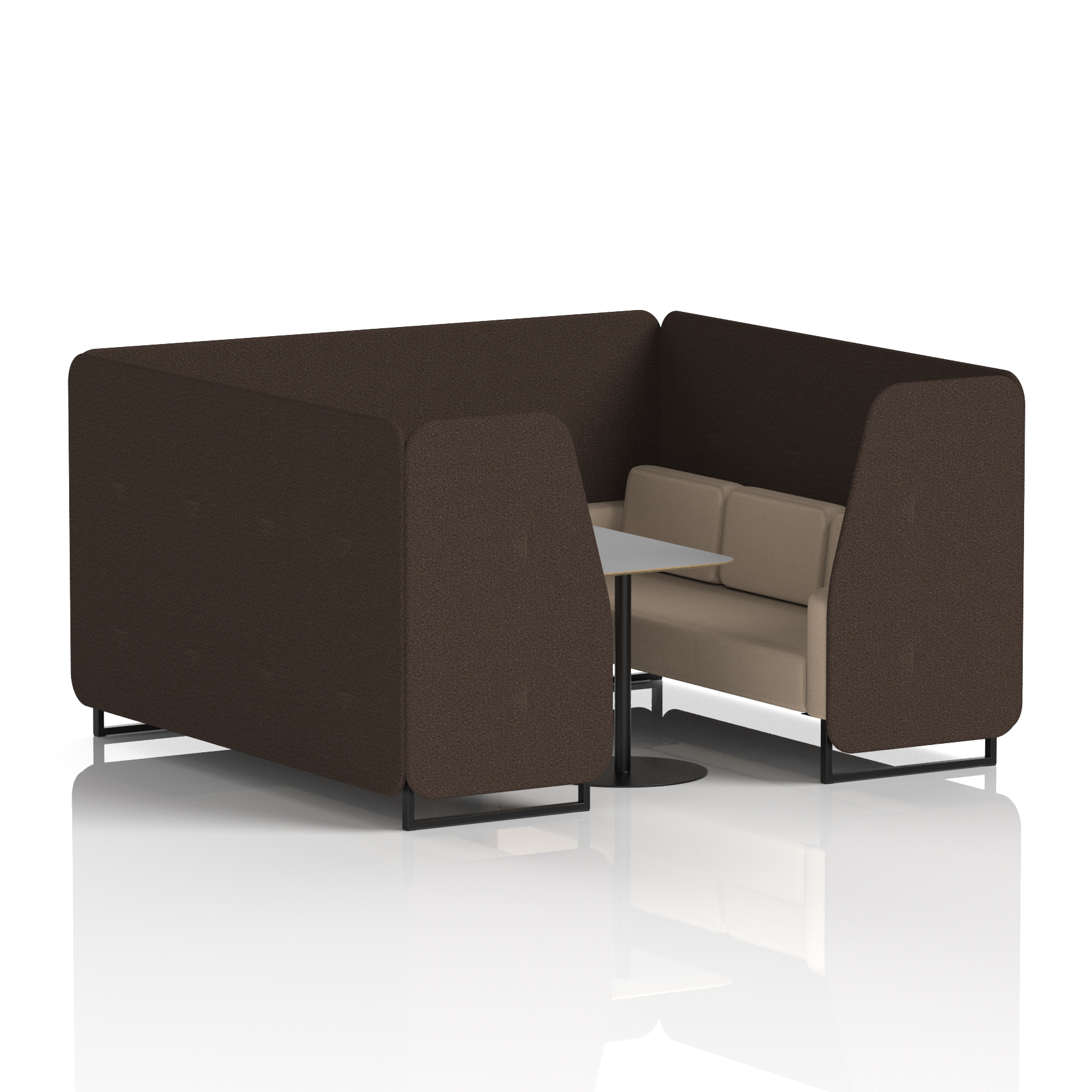 Brixworth Booth With Black Legs And Grey Table In Two Tone 6 Seater Tokyo Panels And Kobe Sofa Band 5 - Sumi