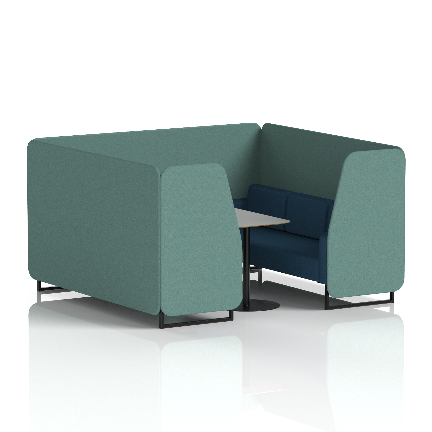 Brixworth Booth With Black Legs And Grey Table In Two Tone 2 Seater Uto Panels And Handa Sofa Band 5 - Sumi