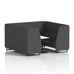 Brixworth Booth With Black Legs And White Table In Single Tone 2 Seater Partner Panels And Sofa Band 4 - Synergy