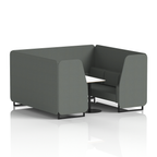 Brixworth Booth With Black Legs And White Table In Single Tone 4 Seater Uto Panels And Sofa Band 5 - Sumi