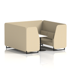 Brixworth Booth With Black Legs And White Table In Single Tone 6 Seater Zen Panels And Sofa Band 5 - Sumi