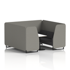 Brixworth Booth With Black Legs And White Table In Two Tone 2 Seater Wed Panels And Affix Sofa Band 4 - Synergy