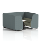 Brixworth Booth With Black Legs And White Table In Two Tone 6 Seater Kobe Panels And Tokyo Sofa Band 5 - Sumi