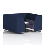 Brixworth Booth With Black Legs And White Table In Two Tone 4 Seater Osaka Panels And Zen Sofa Band 5 - Sumi