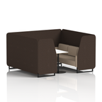 Brixworth Booth With Black Legs And White Table In Two Tone 6 Seater Tokyo Panels And Kobe Sofa Band 5 - Sumi