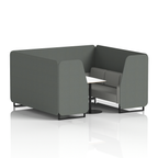 Brixworth Booth With Black Legs And White Table In Two Tone 4 Seater Uto Panels And Handa Sofa Band 5 - Sumi