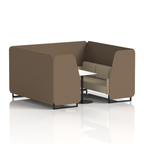 Brixworth Booth With Black Legs And White Table In Two Tone 6 Seater Uto Panels And Handa Sofa Band 5 - Sumi