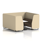 Brixworth Booth With Black Legs And White Table In Two Tone 6 Seater Zen Panels And Osaka Sofa Band 5 - Sumi