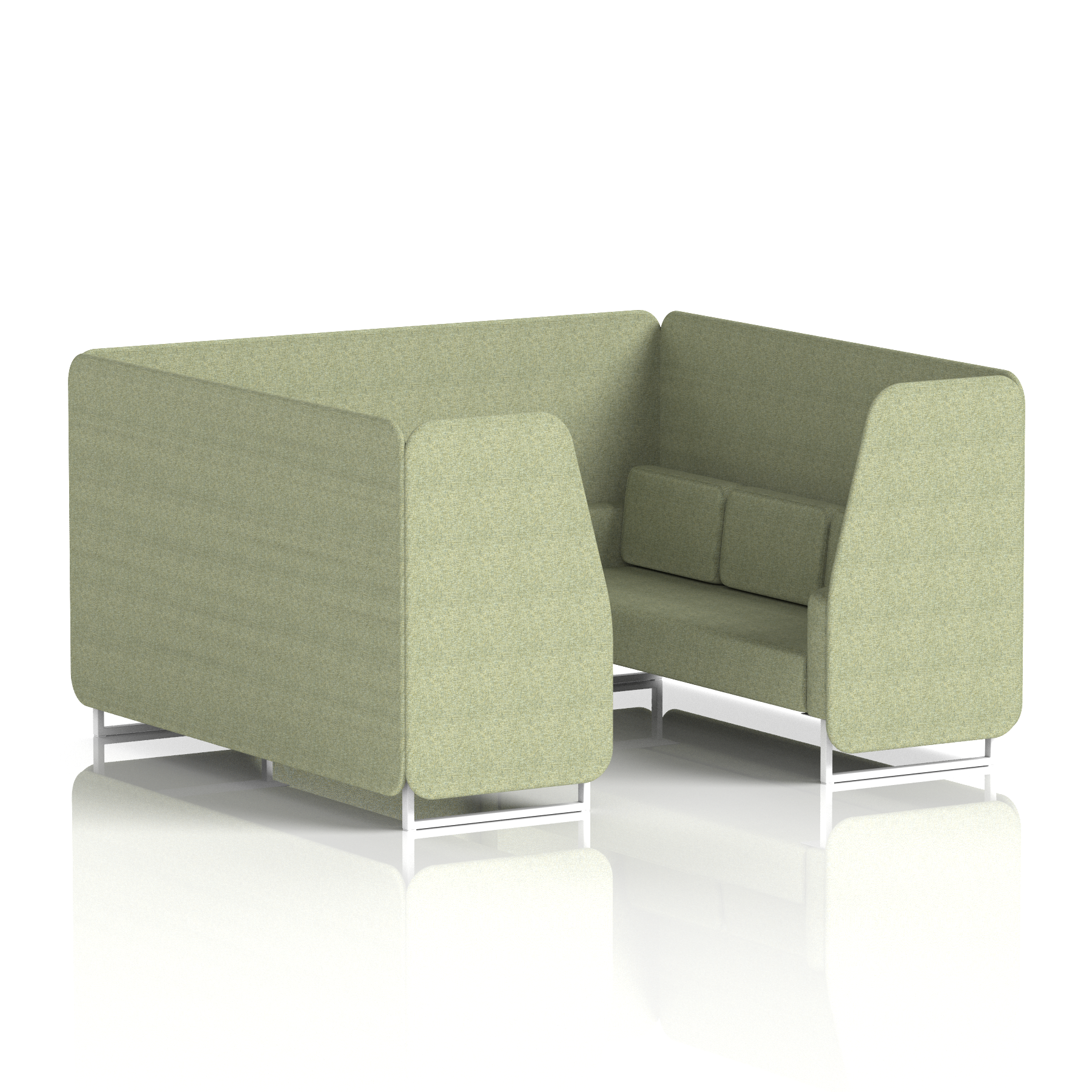 Brixworth Booth With White Legs in Single Tone 2 Seater Mix Panels And Sofa Band 4 - Synergy
