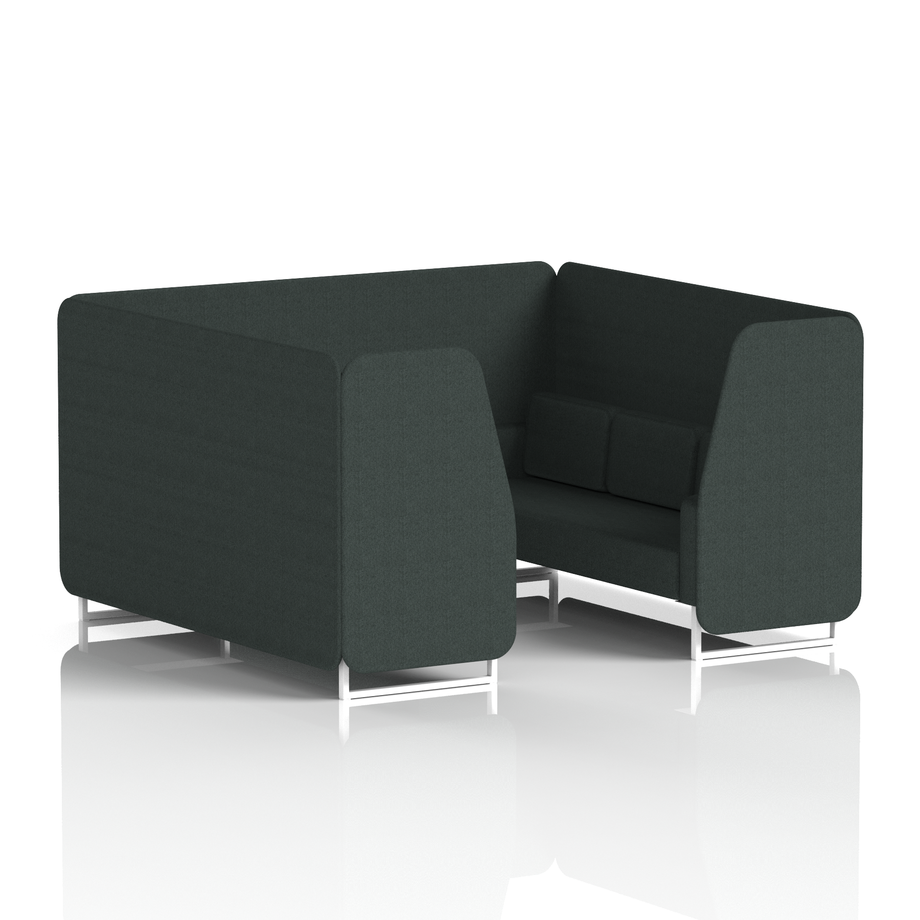 Brixworth Booth With White Legs in Single Tone 4 Seater Mix Panels And Sofa Band 4 - Synergy