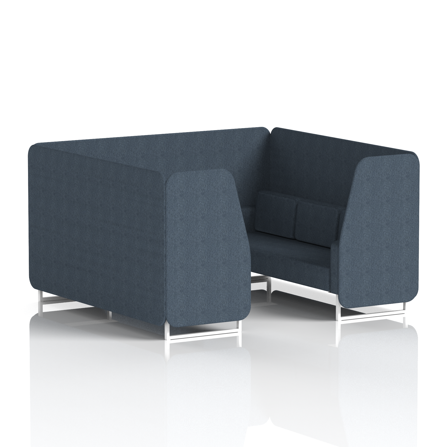 Brixworth Booth With White Legs in Single Tone 6 Seater Mix Panels And Sofa Band 4 - Synergy