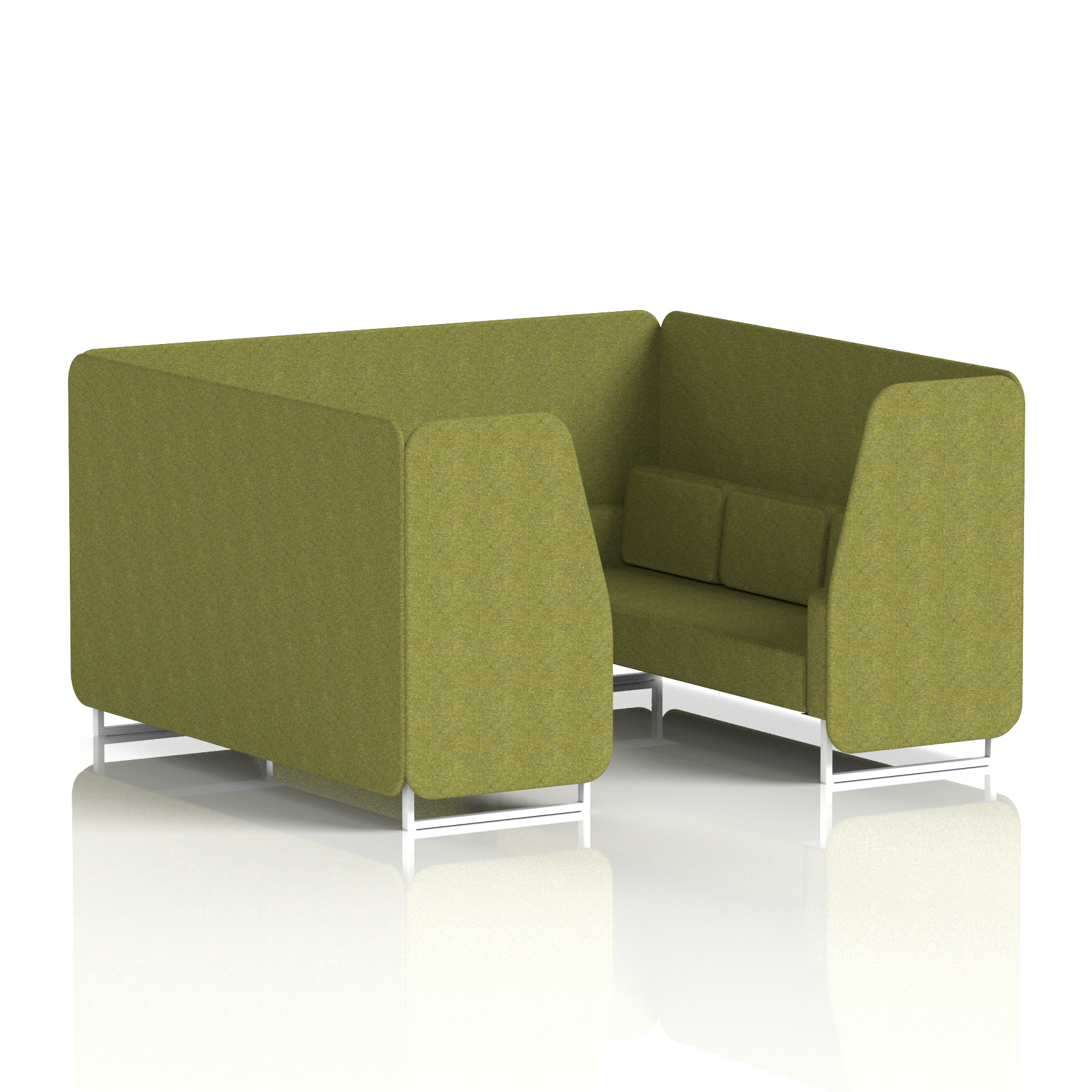 Brixworth Booth With White Legs in Single Tone 2 Seater Order Panels And Sofa Band 4 - Synergy