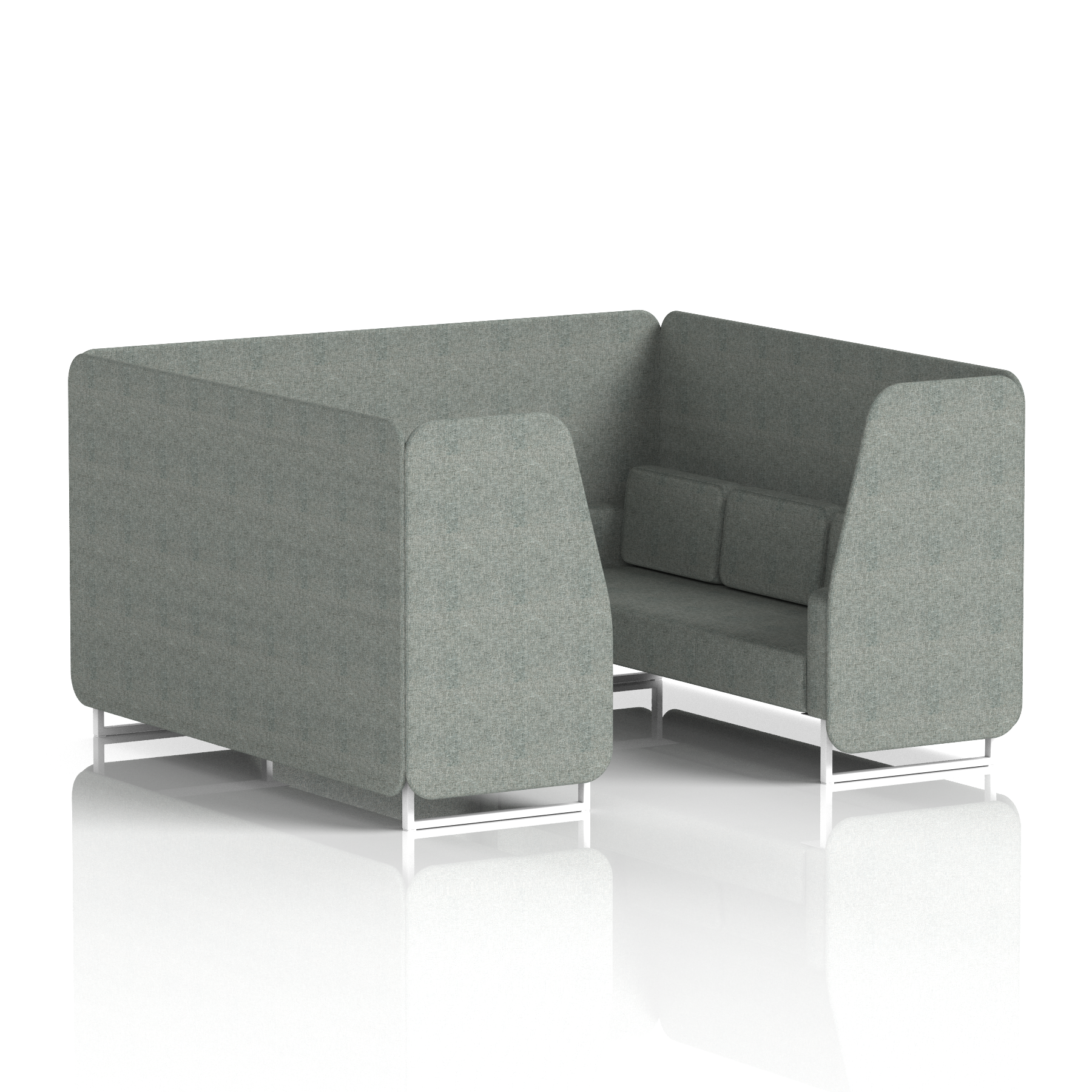 Brixworth Booth With White Legs in Single Tone 4 Seater Order Panels And Sofa Band 4 - Synergy