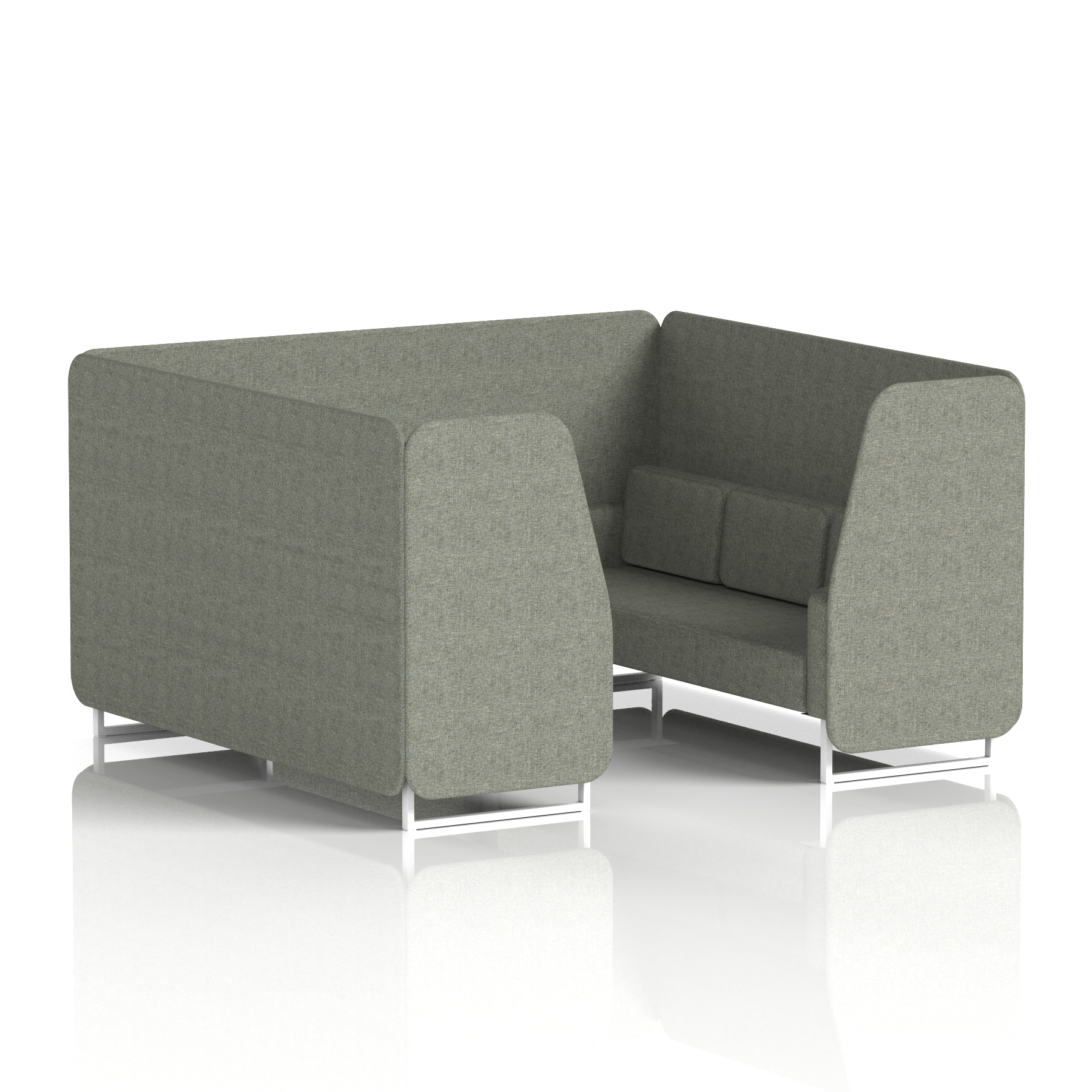 Brixworth Booth With White Legs in Single Tone 6 Seater Order Panels And Sofa Band 4 - Synergy