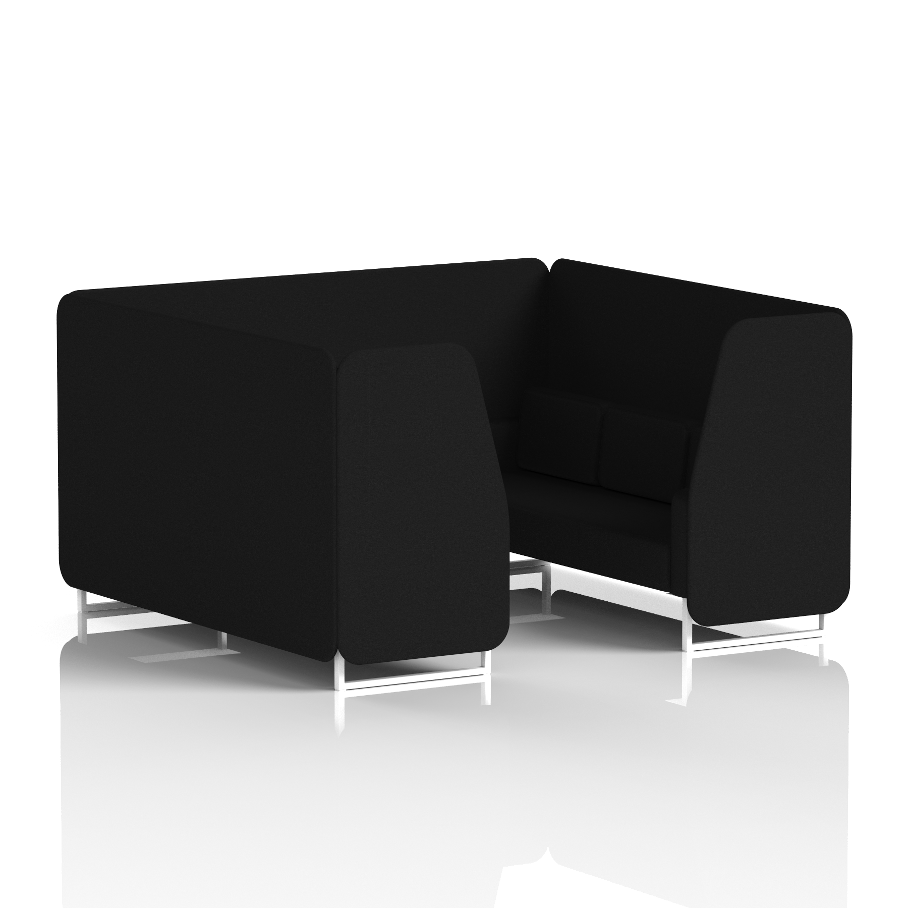 Brixworth Booth With White Legs in Single Tone 6 Seater Partner Panels And Sofa Band 4 - Synergy