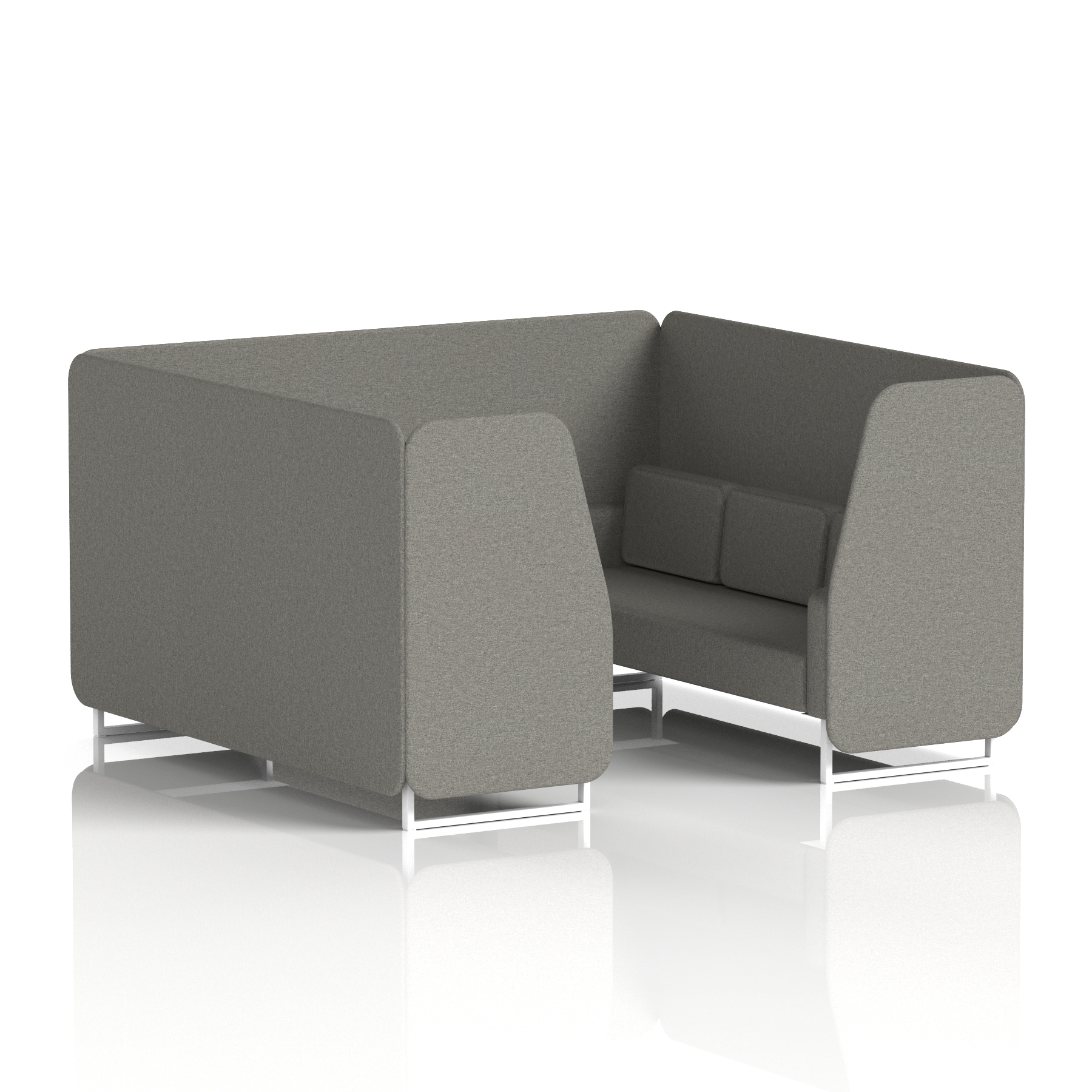Brixworth Booth With White Legs in Single Tone 2 Seater Wed Panels And Sofa Band 4 - Synergy