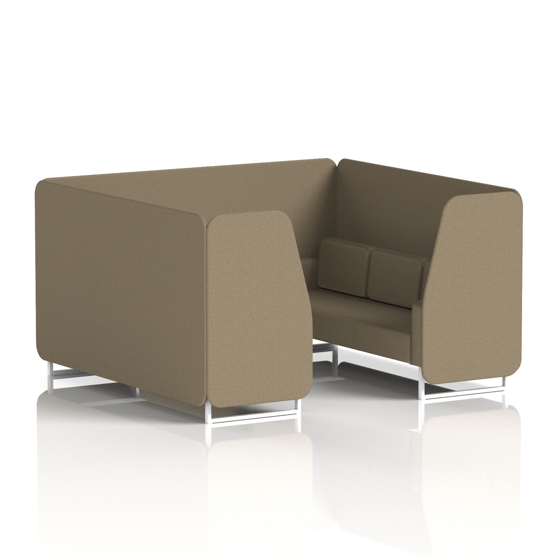 Brixworth Booth With White Legs in Single Tone 2 Seater Handa Panels And Sofa Band 5 - Sumi