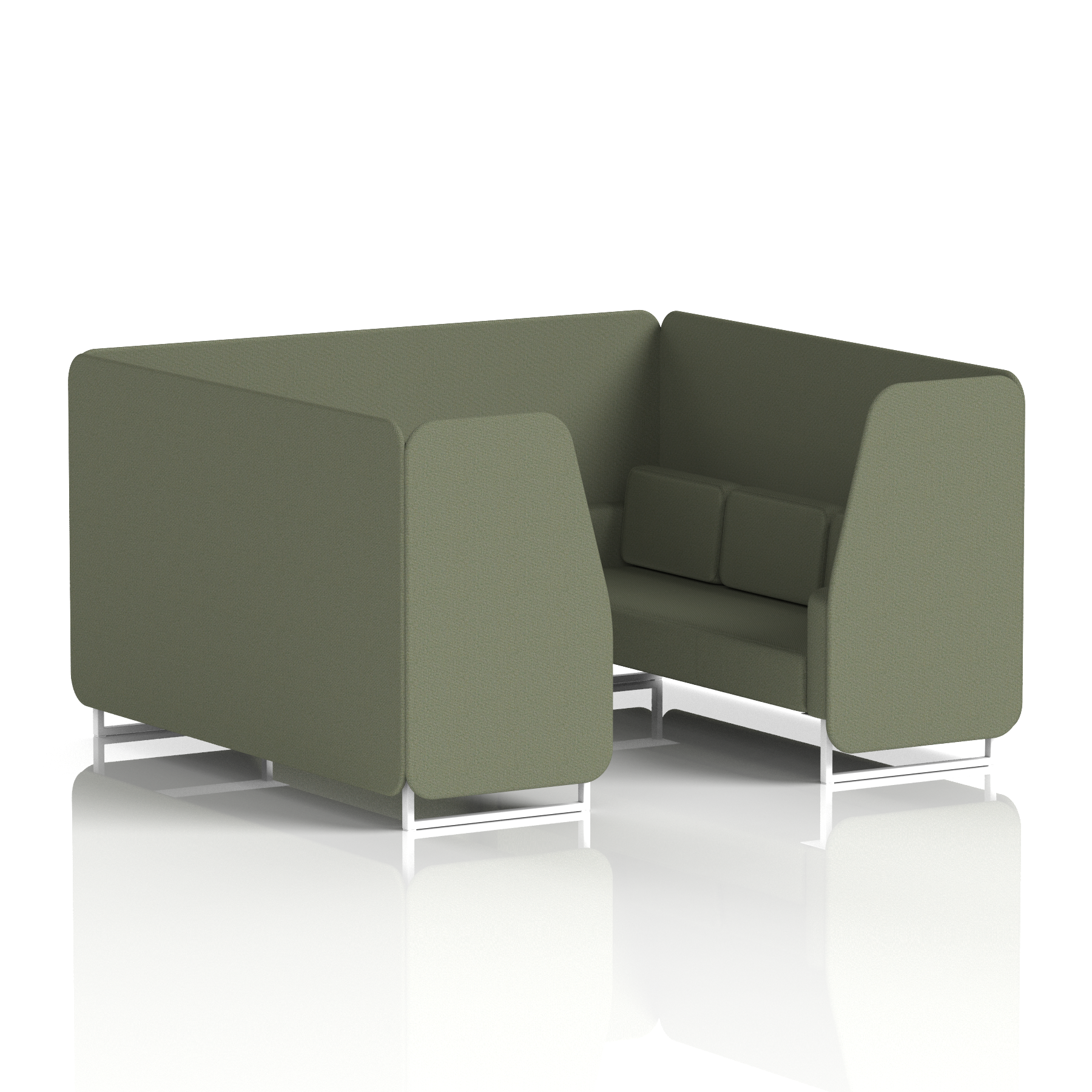 Brixworth Booth With White Legs in Single Tone 4 Seater Handa Panels And Sofa Band 5 - Sumi