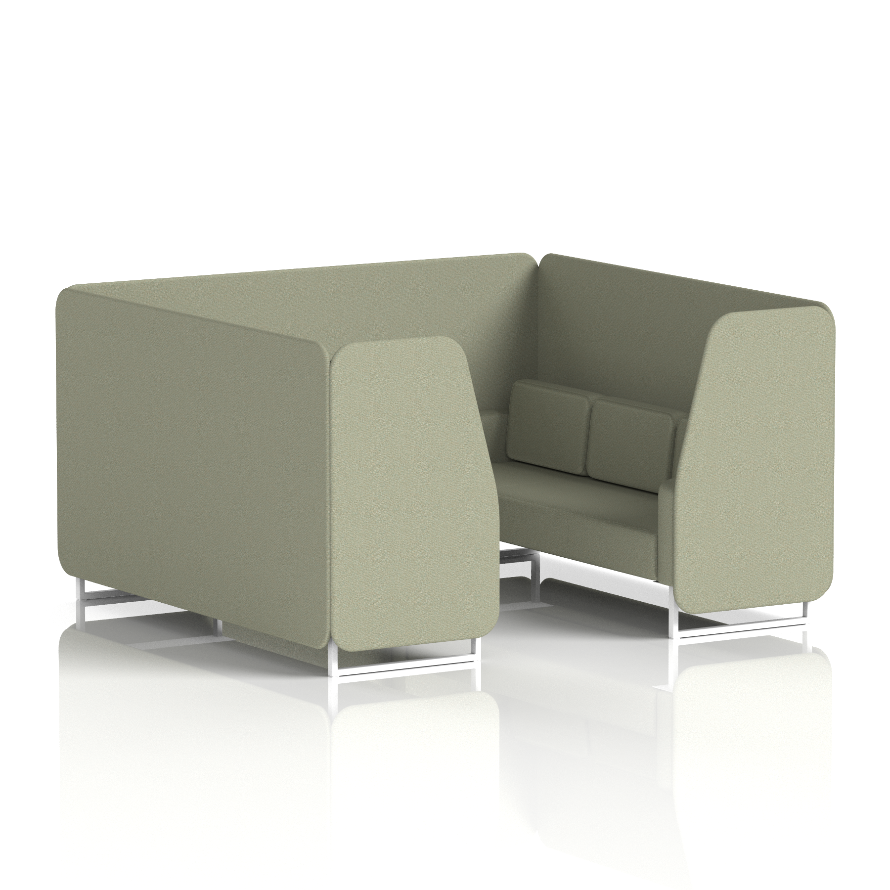 Brixworth Booth With White Legs in Single Tone 6 Seater Handa Panels And Sofa Band 5 - Sumi