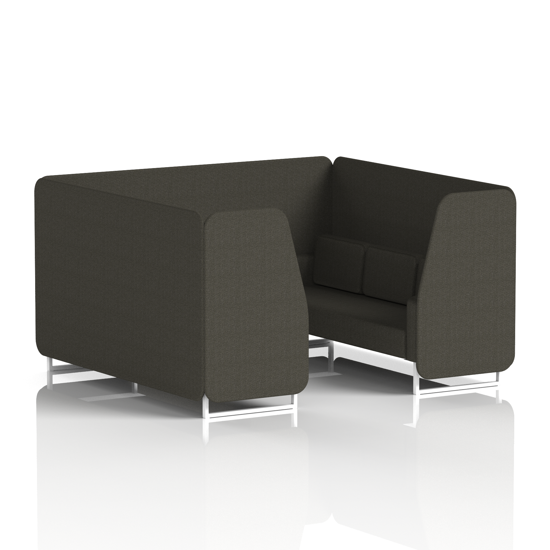 Brixworth Booth With White Legs in Single Tone 2 Seater Kobe Panels And Sofa Band 5 - Sumi