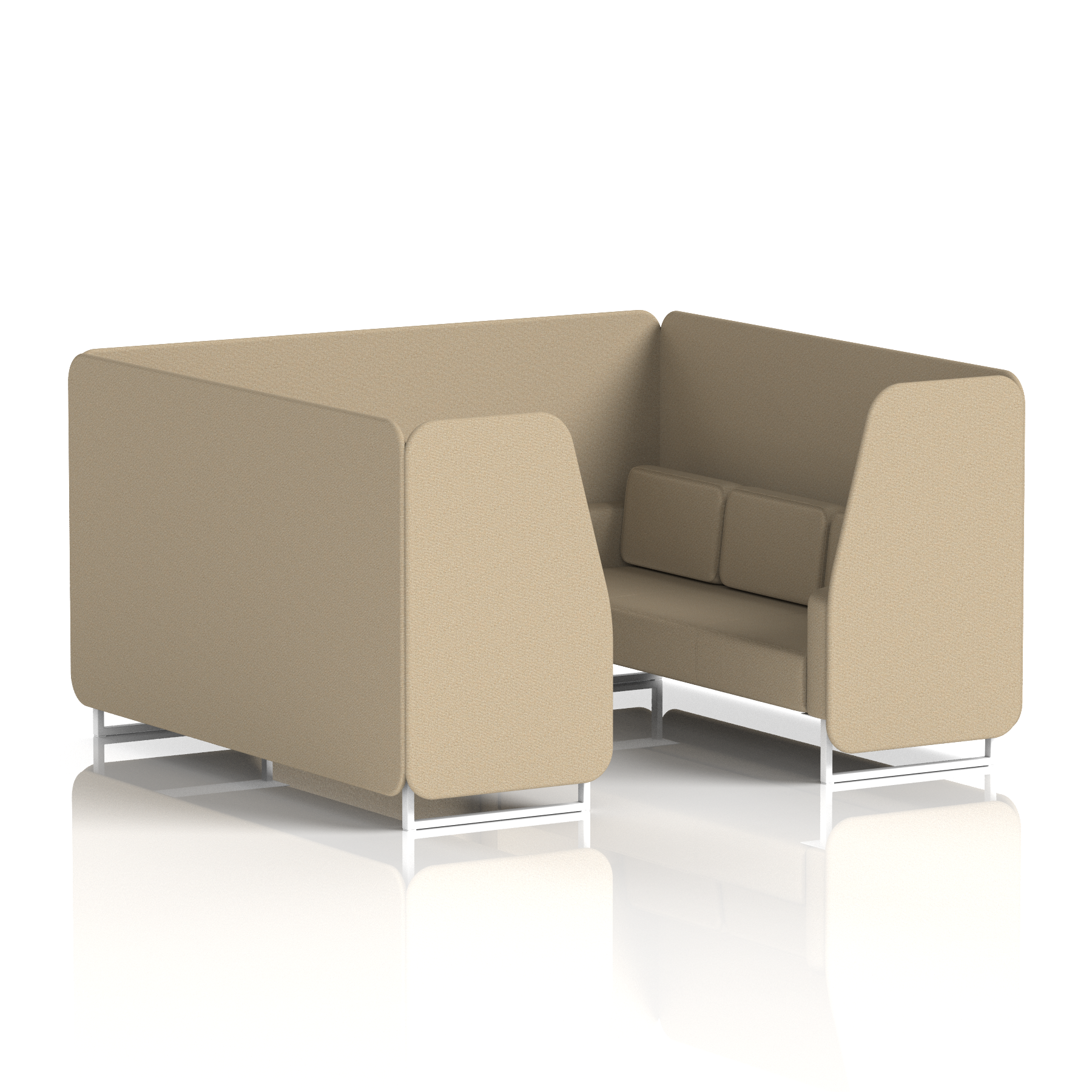 Brixworth Booth With White Legs in Single Tone 4 Seater Kobe Panels And Sofa Band 5 - Sumi