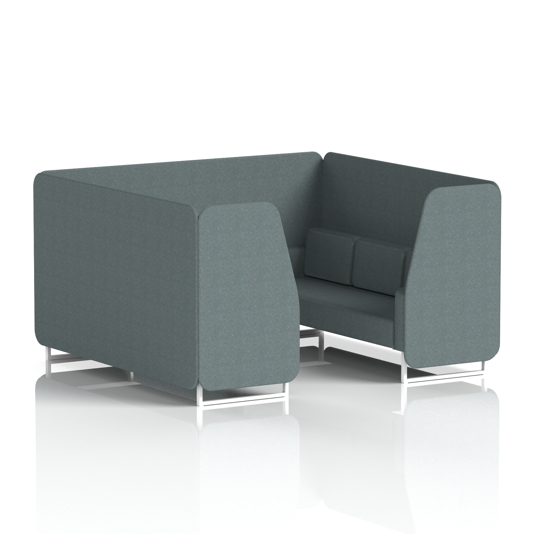 Brixworth Booth With White Legs in Single Tone 6 Seater Kobe Panels And Sofa Band 5 - Sumi