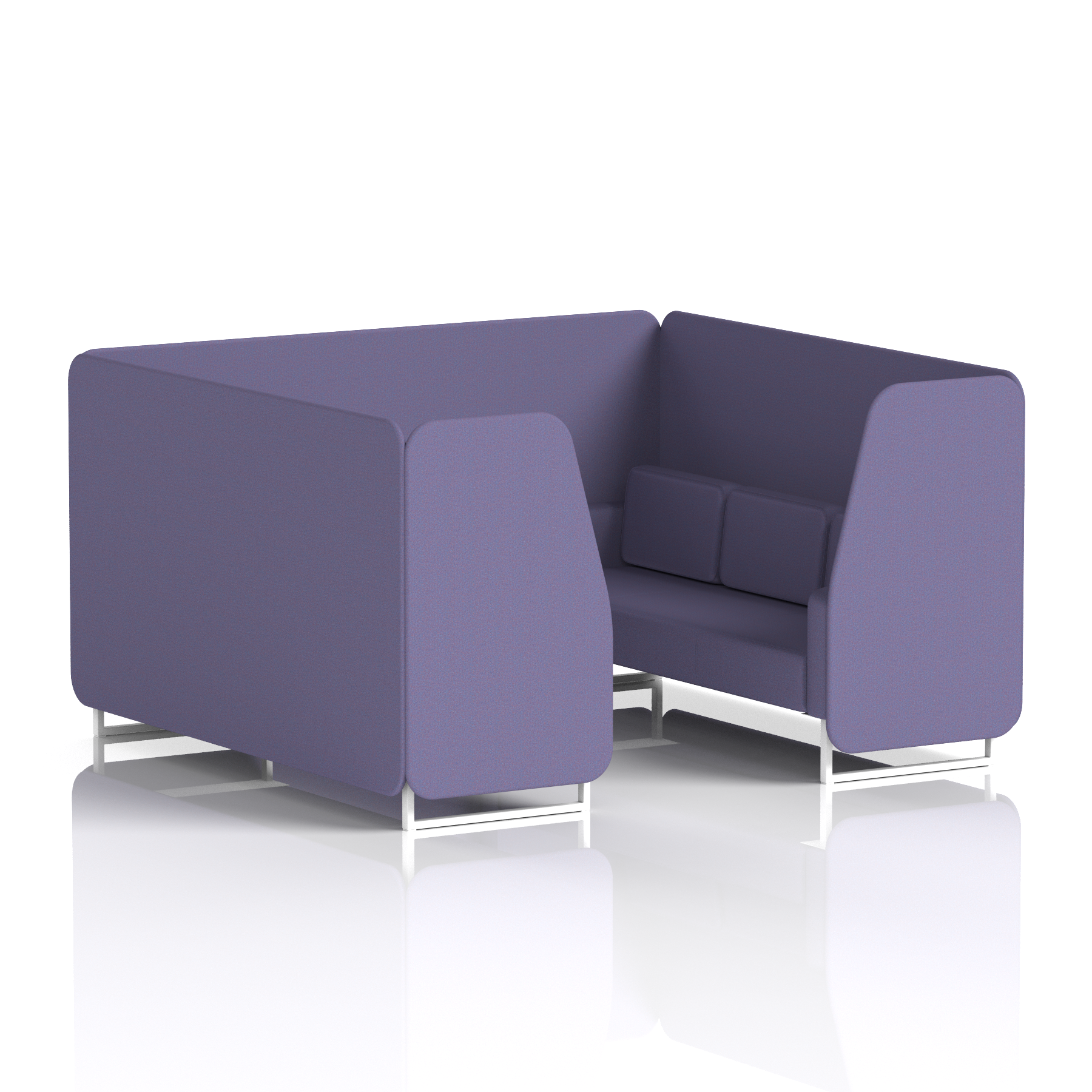 Brixworth Booth With White Legs in Single Tone 2 Seater Tokyo Panels And Sofa Band 5 - Sumi