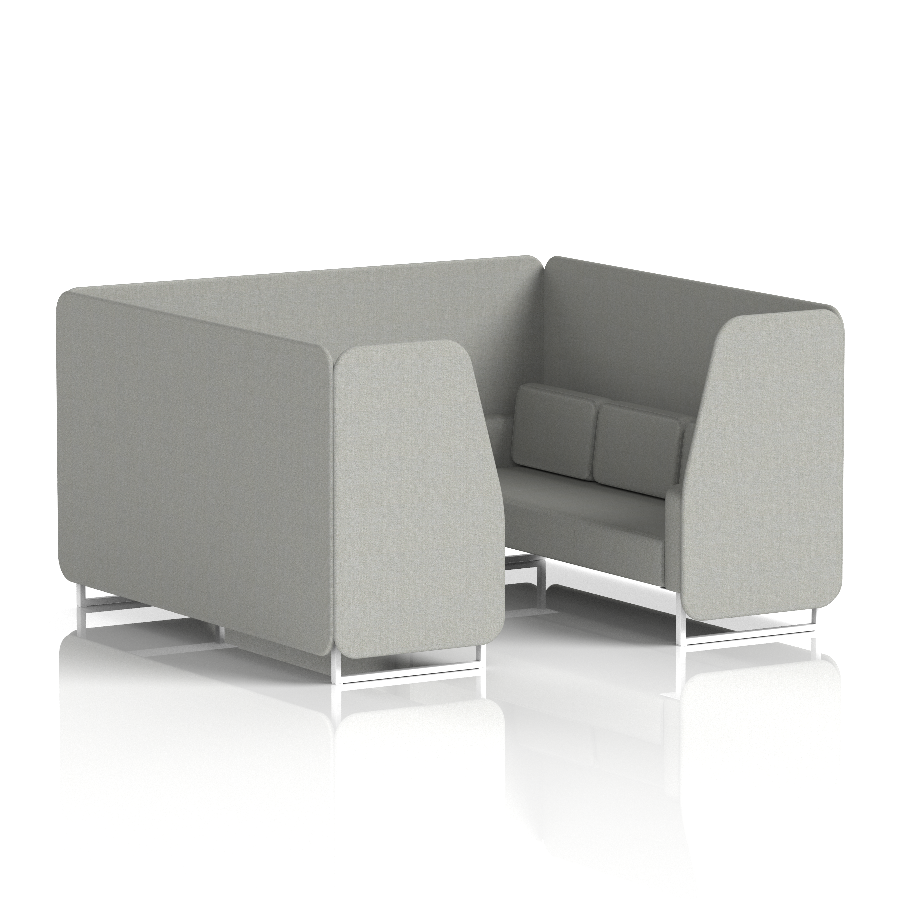 Brixworth Booth With White Legs in Single Tone 2 Seater Zen Panels And Sofa Band 5 - Sumi