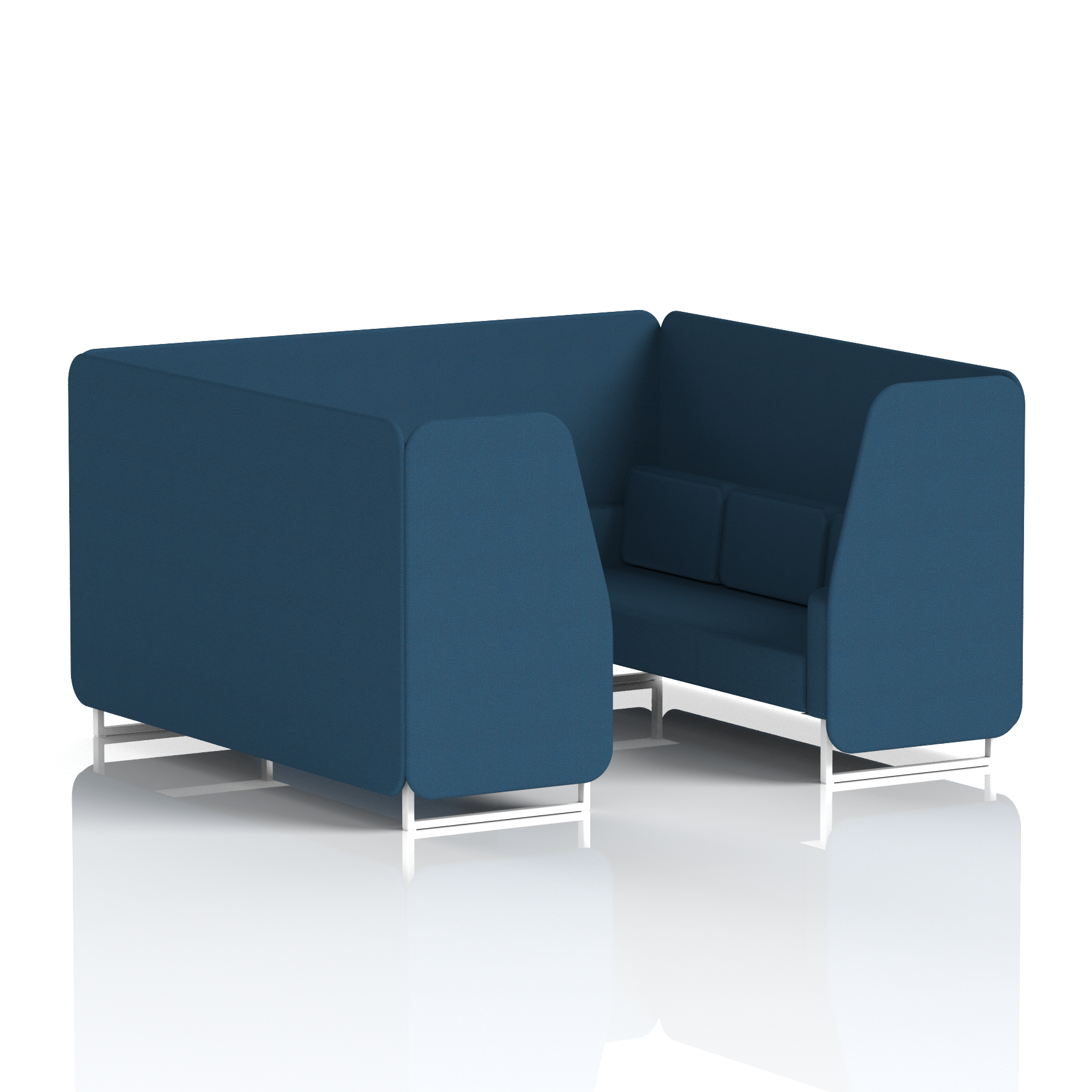 Brixworth Booth With White Legs in Single Tone 4 Seater Zen Panels And Sofa Band 5 - Sumi