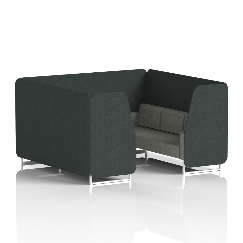 Brixworth Booth With White Legs in Two Tone 4 Seater Mix Panels And Partner Sofa Band 4 - Synergy