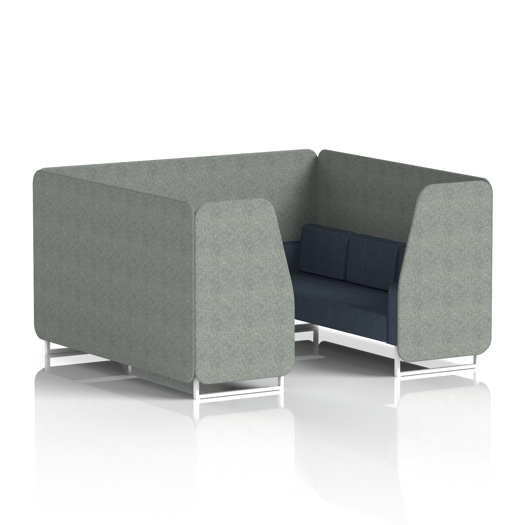 Brixworth Booth With White Legs in Two Tone 4 Seater Order Panels And Alike Sofa Band 4 - Synergy