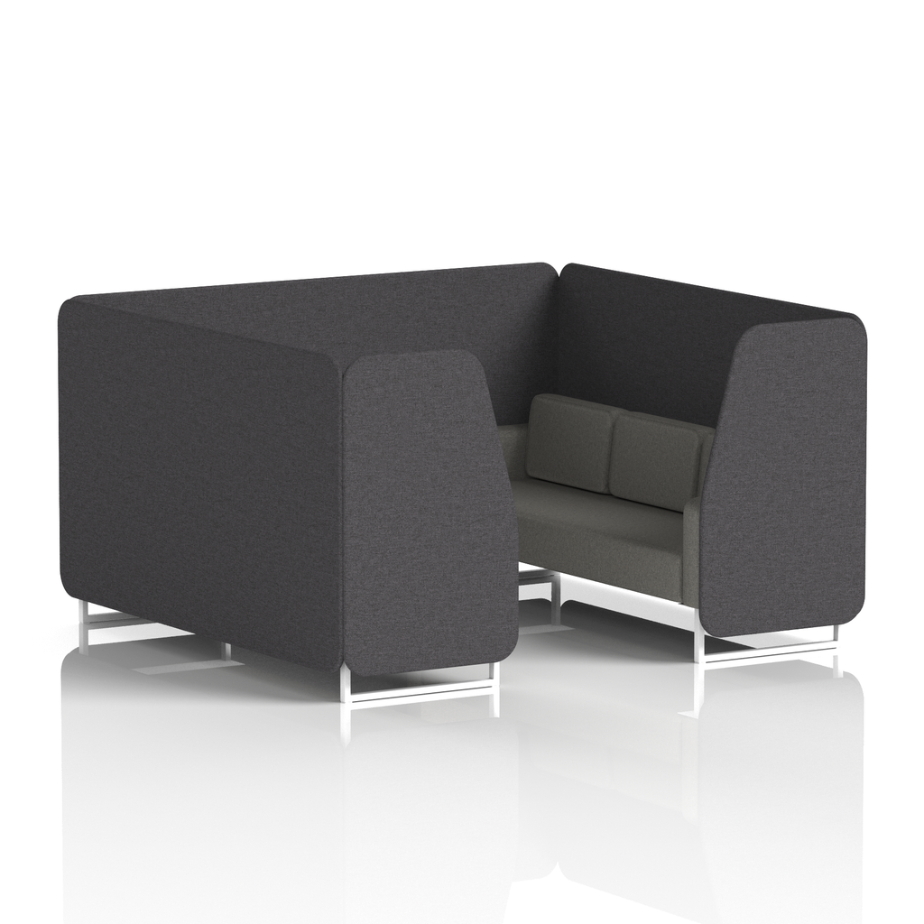 Brixworth Booth With White Legs in Two Tone 2 Seater Partner Panels And Mix Sofa Band 4 - Synergy