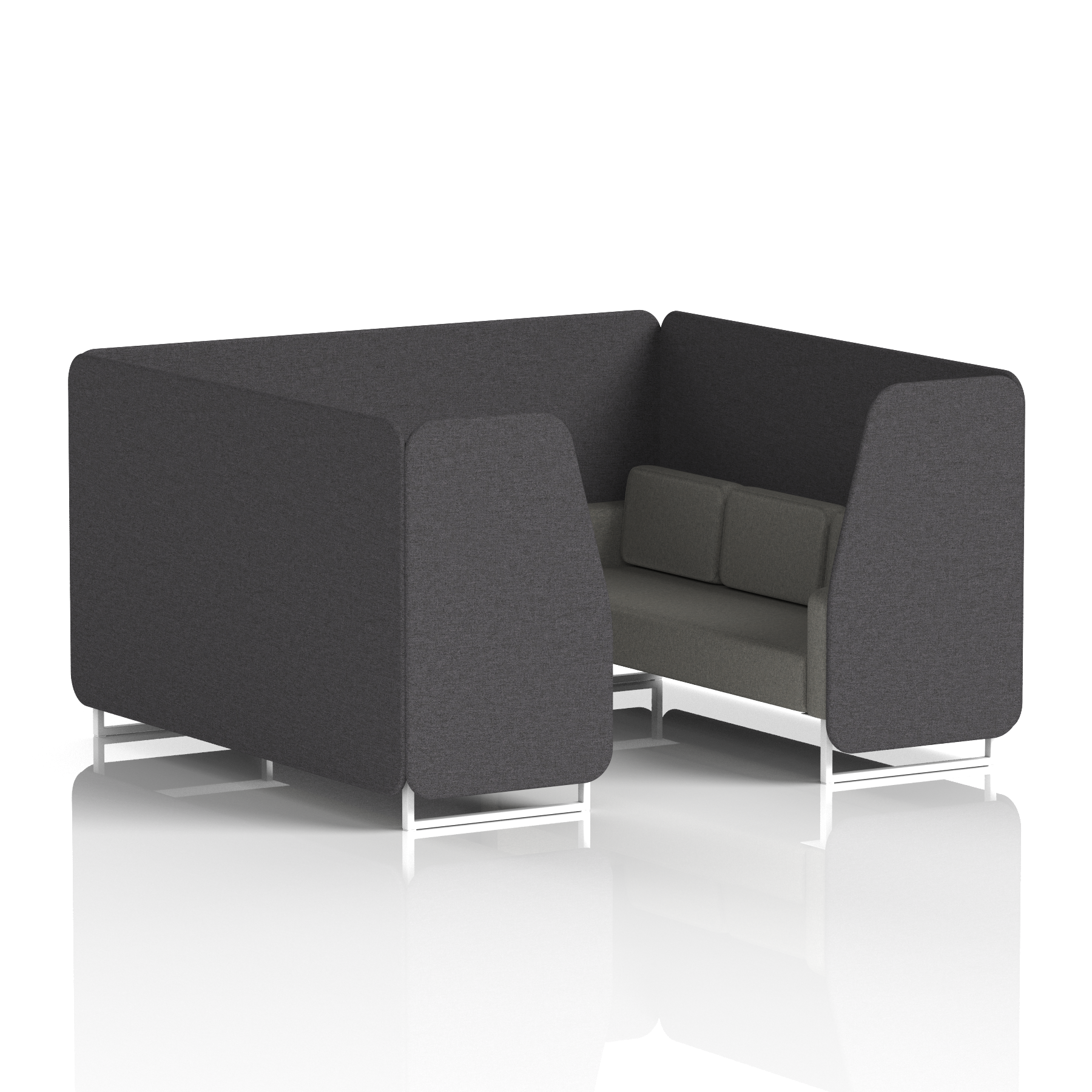 Brixworth Booth With White Legs in Two Tone 2 Seater Partner Panels And Mix Sofa Band 4 - Synergy